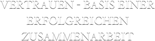 VERTRAUEN - BASIS EINER 
ERFOLGREICHEN ZUSAMMENARBEIT
              